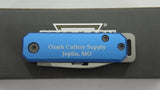 Bear & Son Knife 109BL Blue Aluminum Slip Joint 2 1/2" Ozark Cutlery Supply Logo USA Made