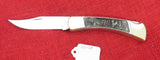 Buck 0110 110 Folding Hunter Knife Pewter Handle with Deer Scene 1984 Limited Edition USA Lot#110-123