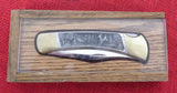 Buck 0110 110 Folding Hunter Knife Pewter Handle with Deer Scene 1984 Limited Edition USA Lot#110-123