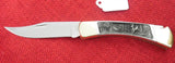 Buck 0110 110 Folding Hunter Knife Pewter Handle with Deer Scene 1984 Limited Edition USA Lot#110-123