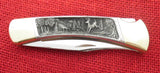 Buck 0110 110 Folding Hunter Knife Pewter Handle with Deer Scene 1984 Limited Edition USA Lot#110-123