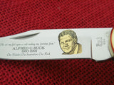 Buck 0110AL 110 Al Buck Commemorative Folding Hunter Gold Etched Lockback Knife USA Made 1992 Lot#110-142