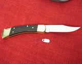 Buck 0110 110-EB Folding Hunter Budweiser Adolphus Busch Sr 1886 Gold Etched Lockback Knife USA Made 1992 Lot#110-93