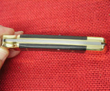 Buck 0110 110-EB Folding Hunter Budweiser Adolphus Busch Sr 1886 Gold Etched Lockback Knife USA Made 1992 Lot#110-93