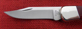 Buck 0110CWSNK 110 Folding Hunter Knife Chairman Series Chuck Buck Signature Cherrywood Dymondwood USA Lot#110-223