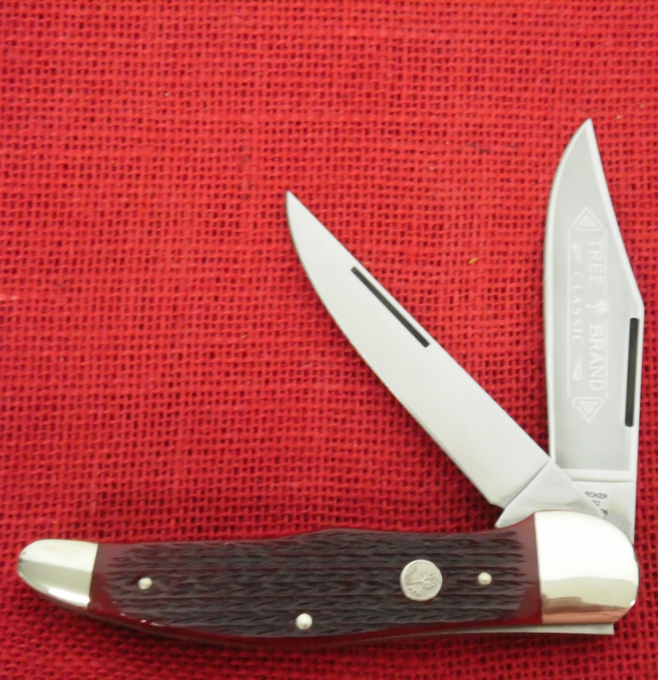 Boker 112020JRB Folding Hunter 20-20 Duo 2 Blade Knife Jigged Red 