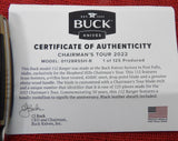 Buck 0112BRSSH 50th Anniversary 112 Ranger Knife 2022 President's Tour CJ Signed Drop Pont USA #59/125 Lot#112-39
