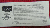 Buck 0119BKS 119 Special 75th Anniversary Hunting Knife Black Leather 2017 USA 119BKS Lot#119-30