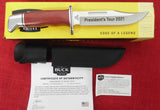 Buck 0119RDSSH3 119 Special President's Tour 2021 Knife Red Micarta w/ T-Shirt #18/115 USA Lot#119-56