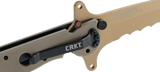 Columbia River CRKT M16-13DSFG Kit Carson Special Forces Flipper Knife Tanto Desert Tan G10 Veff Serrations
