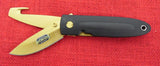 Buck 0180-Z2 180 Crosslock Hunter Gold BuckCote 2 Blade Guthook Knife 1994 USA Made 420HC Lot#180-22
