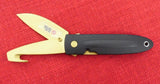 Buck 0180-Z2 180 Crosslock Hunter Gold BuckCote 2 Blade Guthook Knife 1994 USA Made 420HC Lot#180-22