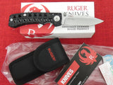 Ruger by CRKT R1803 Harsey Go-N-Heavy Compact Folding Knife Aluminum Handle Plain Edge