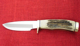 Buck 0192 192 Vanguard Stag Slab Handles Highly Polished Knife 1993 USA Lot#192-8