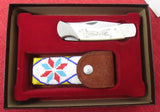 Schrade Knife LB7 Size Morning Star Native American Scrimshaw Series 1982 USA All Oringal Unused  Lot#197