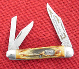 Schrade Knife 1989 Stag Split Back Whittler 85th Anniversary USA Etched Blade MINT Lot#199