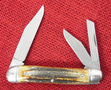 Schrade Knife 1989 Stag Split Back Whittler 85th Anniversary USA Etched Blade MINT Lot#199
