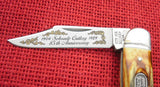 Schrade Knife 1989 Stag Split Back Whittler 85th Anniversary USA Etched Blade MINT Lot#199