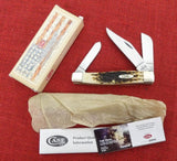Case 00204 Large Stockman Knife Marked CV (NOT CS) Amber Bone USA 2022 NEW