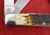 Case 00204 Large Stockman Knife Marked CV (NOT CS) Amber Bone USA 2022 NEW