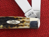 Case 00204 Large Stockman Knife Marked CV (NOT CS) Amber Bone USA 2022 NEW