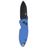 Columbia River CRKT 2474BD Squid Button Lock Knife Blue Micarta Black D2 Lucas Burnley