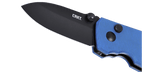 Columbia River CRKT 2474BD Squid Button Lock Knife Blue Micarta Black D2 Lucas Burnley