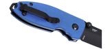 Columbia River CRKT 2474BD Squid Button Lock Knife Blue Micarta Black D2 Lucas Burnley