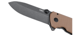 Columbia River CRKT 2495B Squid XM Lucas Burnley Black Stonewashed D2 Brown G10 Assisted Flipper Knife