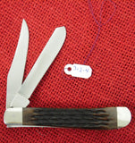 Buck 0312 312BB Mini Trapper Pocket Knife Brown Bone Handle USA Made 1990 UNUSED Lot#312-4