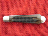 Buck 0312 312BB Mini Trapper Pocket Knife Brown Bone Handle USA Made 1990 UNUSED Lot#312-4
