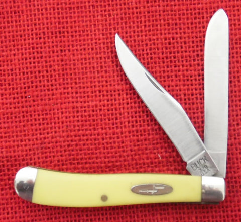 Buck 0329YW 329 Mini Trapper Knife Yellow Handle USA Made Discontinued Lot#329-3