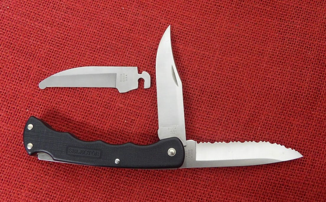 Buck 0428 428BK V52 Selector 2 Blade Bucklite Knife 1990 Clip 