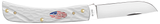 Case 52021 Sodbuster Jr Knife White Synthetic Jig Flag Shield USA 6137 SS