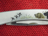 Buck 0521 521 521A9 VIP-1 (Large Gent) Memory Series Knife Golden & Black Retrievers Labs USA Made 1991 Lot#521-3