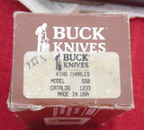 Buck 0550 550 King Charles Knife like 500 Duke with NO Back Bolster RARE 1992 USA Made IN BOX Lot#500-27