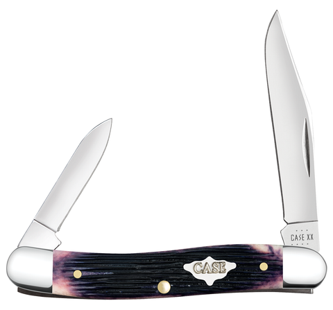Case 09714 Pen Knife Barnboard Purple Bone 2 Blade USA 62087 SS
