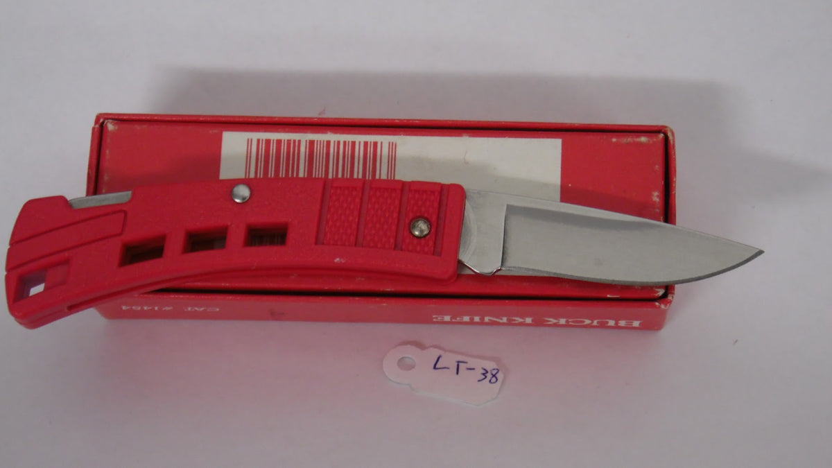 Buck 0425RD 425 MiniBuck RED Small Lightweight Pocket Knife Budweiser