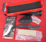 Spyderco FB29GPSBBK Pygmy Warrior Knife Black Plain and Serrated Double Edge Blade G10 Handles NEW