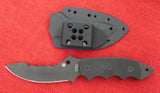 Spyderco FB29GPSBBK Pygmy Warrior Knife Black Plain and Serrated Double Edge Blade G10 Handles NEW
