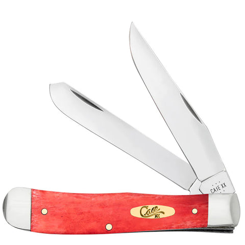 Case 10760 Trapper Dark Red Smooth Bone Pinched Bolsters Knife USA NEW 6254 SS