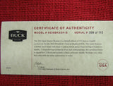 Buck 0536BKSSH 536 Open Season Black Dymalux Skinner Knife 2020 President's Tour #99/115 Hand Sigend CJ Lot#BU-115