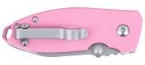 Columbia River CRKT 2474P Small Squid Button Lock Knife Rose Quartz (Pink) G10 Lucas Burnley