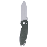 Columbia River CRKT 2495GR Squid XM Button Lock Knife D2 Green Burlap Micarta Lucas Burnley