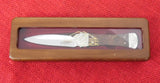Buck 0205 205 Koji Hara Dagger "Stone-Step" Handle w/ Burlwood Inserts ATS-34 Fixed Blade Knife USA Lot#SB-koji