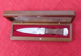 Buck 0205 205 Koji Hara Dagger "Stone-Step" Handle w/ Burlwood Inserts ATS-34 Fixed Blade Knife USA Lot#SB-koji