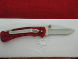 Buck 0442FX 442FX 442 Bucklite Clear Red Folding Pocket Knife Lockback USA Made 2000 Lot#LT-20