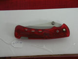 Buck 0442FX 442FX 442 Bucklite Clear Red Folding Pocket Knife Lockback USA Made 2000 Lot#LT-20