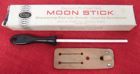 Case Moon Stick Ceramic Knife Sharpener IN BOX USA Made 1970's w/ Sheath