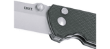 Columbia River CRKT 2495GR Squid XM Button Lock Knife D2 Green Burlap Micarta Lucas Burnley